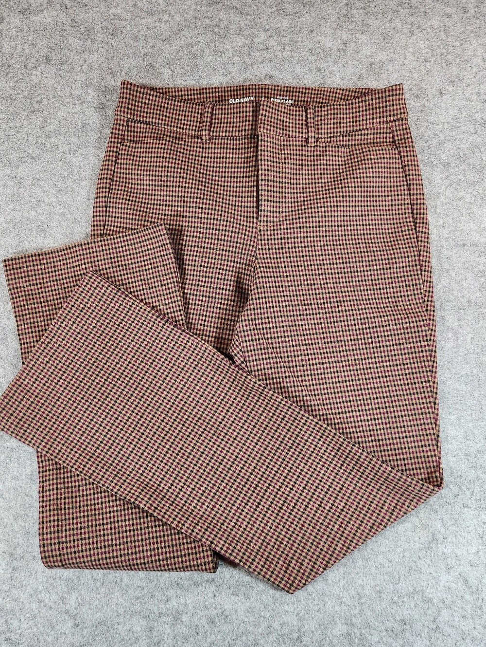 Old Navy Women's Brown & Black Micro Houndstooth Pixie Cut Flare Pants Size 4